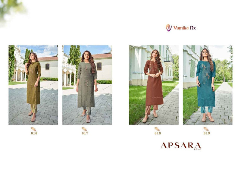 Vamika Nx Apsara Vol 4 Premium Cotton Fancy Stylish Party Wear Kurtis  with Pant Style Bottom