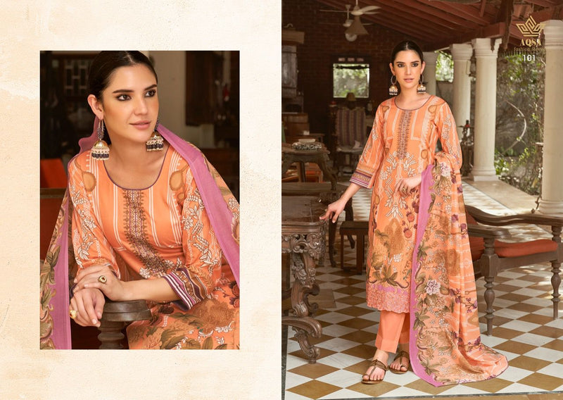 Aqsa Mehwish Cambric Cotton Pakistani Style Heavy Embroidered Party Wear Salwar Kameez
