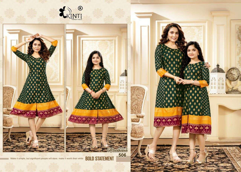 Kinti fashion Aradhana Vol 5 Rayon  Stylish Kurtis Combo Set For Mother & Daughter