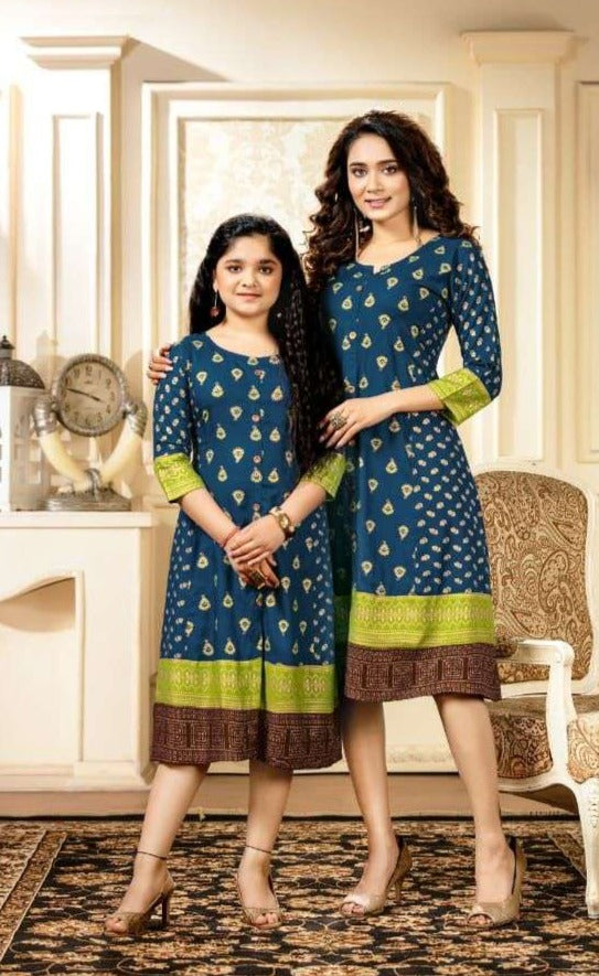 Kinti fashion Aradhana Vol 5 Rayon  Stylish Kurtis Combo Set For Mother & Daughter