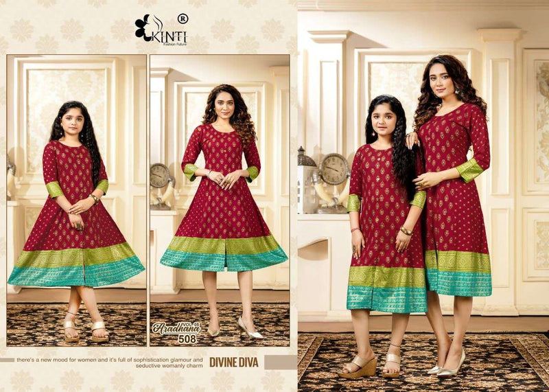 Kinti fashion Aradhana Vol 5 Rayon  Stylish Kurtis Combo Set For Mother & Daughter