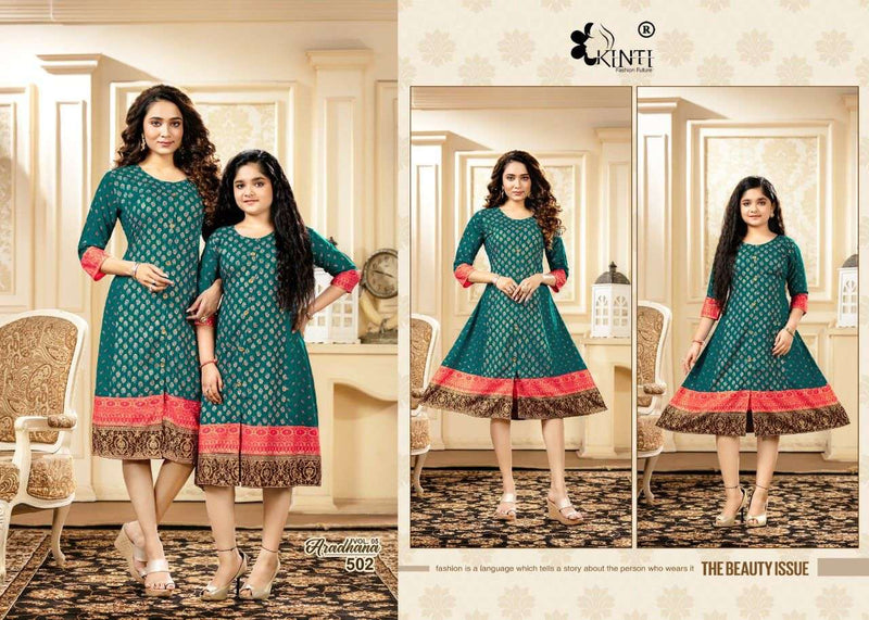 Kinti fashion Aradhana Vol 5 Rayon  Stylish Kurtis Combo Set For Mother & Daughter