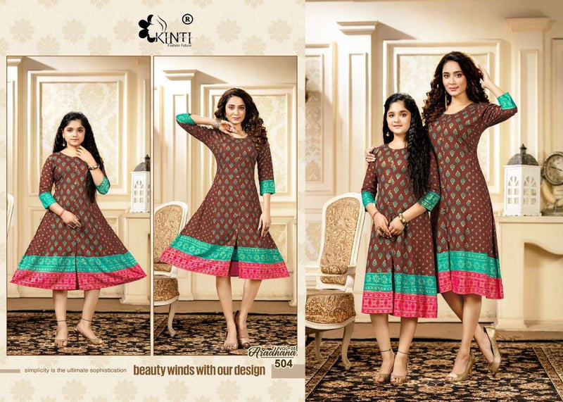 Kinti fashion Aradhana Vol 5 Rayon  Stylish Kurtis Combo Set For Mother & Daughter