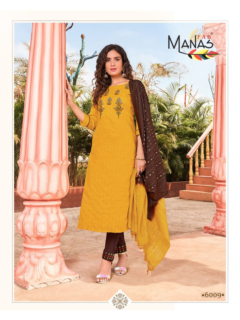 Manas Fab Arina Vol 2 Fancy Weaving Designer Party Wear Kurtis With  Set OF Dupatta & Bottom