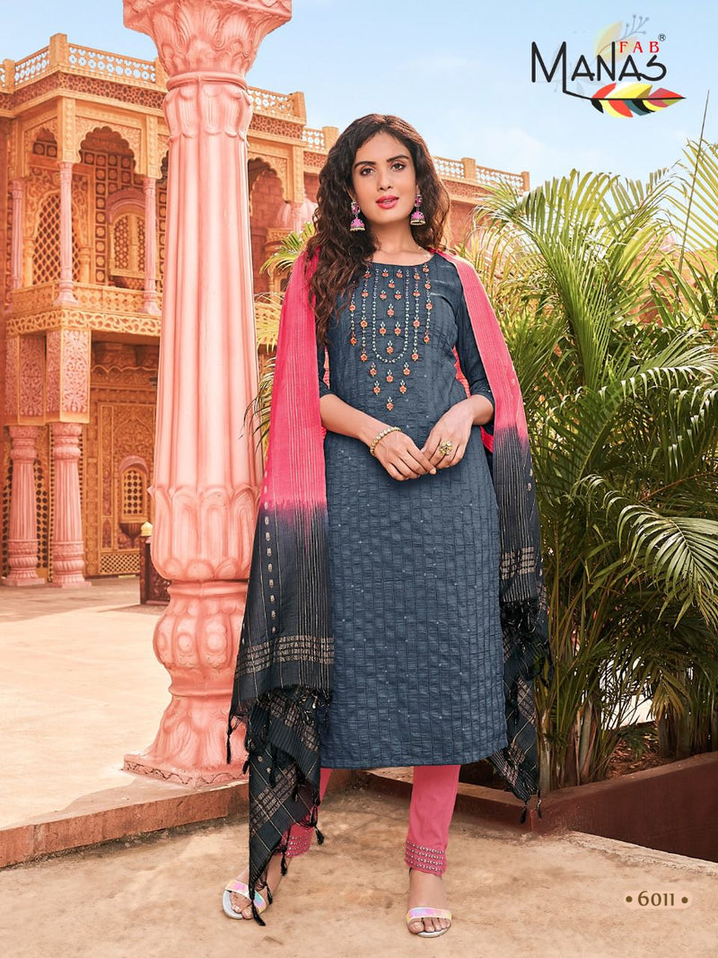 Manas Fab Arina Vol 2 Fancy Weaving Designer Party Wear Kurtis With  Set OF Dupatta & Bottom