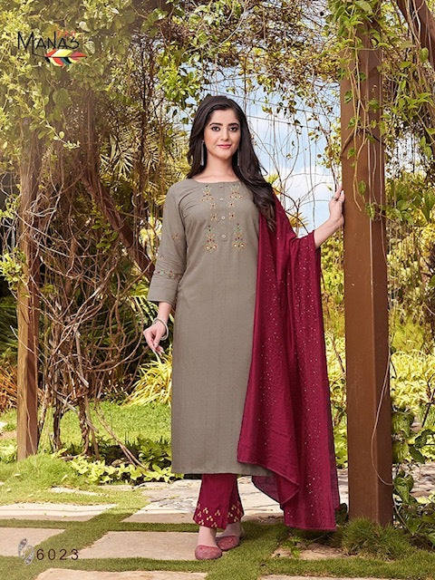 Manas Fab Arina Vol 4 Rayon Embroidered Designer Fancy Party Wear Kurtis