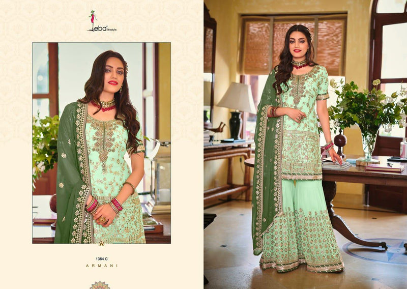 Eba Lifestyle Armani Color Edition Vol 2 Fox Georgette Designer Style Wedding Wear Sharara  Salwar Suits