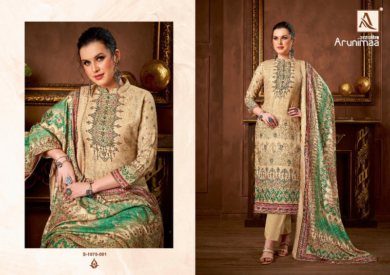 Alok Suit Arunimaa Pashmina With Printed Work Stylish Designer Attractive Look Fancy Salwar Suit