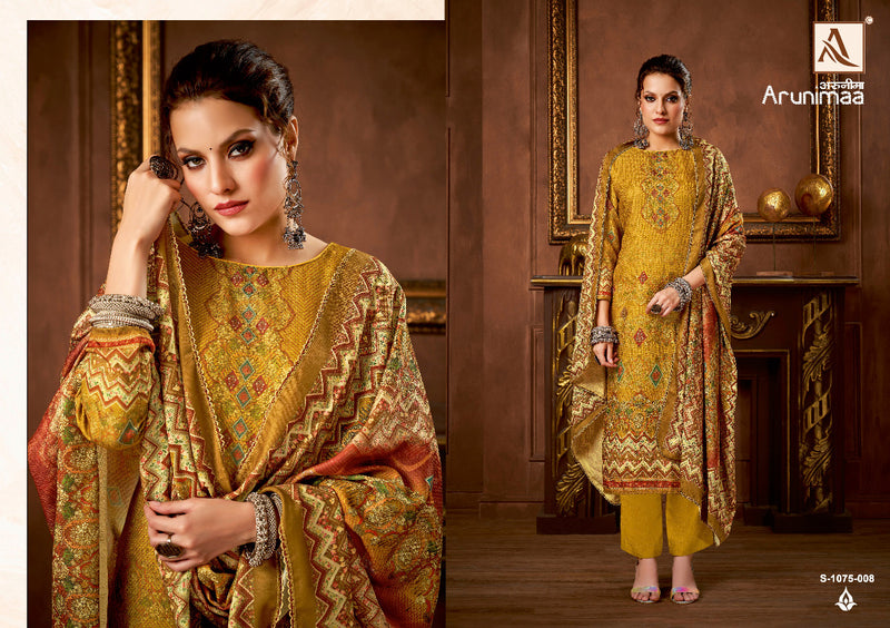 Alok Suit Arunimaa Pashmina With Printed Work Stylish Designer Attractive Look Fancy Salwar Suit