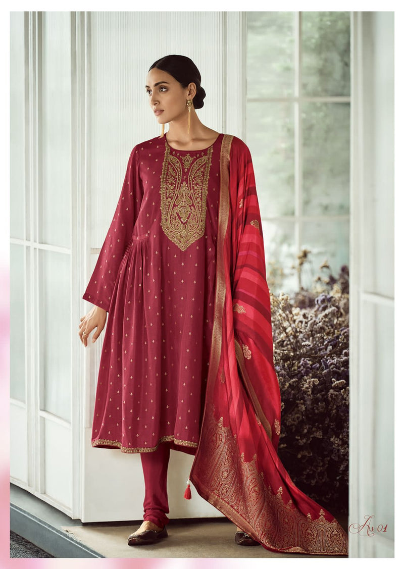 Varsha Dno As 1 To 4 Viscose With Heavy Embroidery Work Stylish Designer Party Wear Salwar Kameez