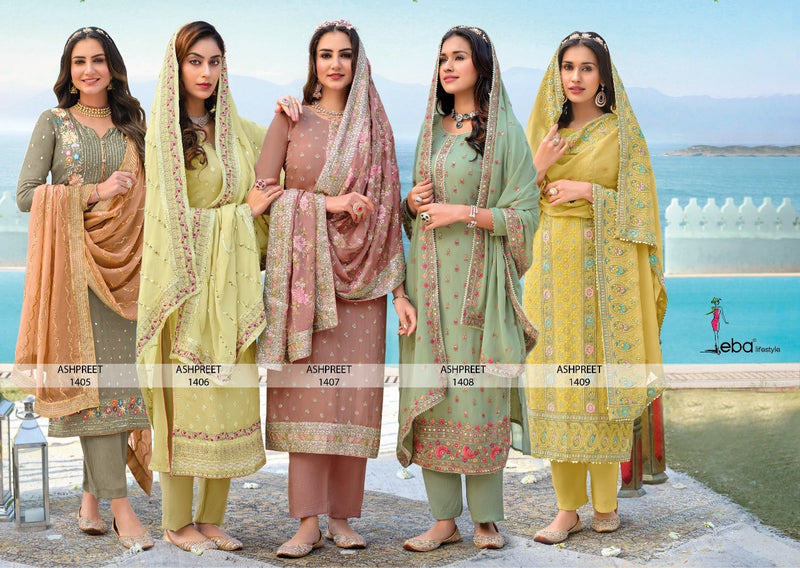 Eba Lifestyle Ashpreet Vol 4 Heavy Georgette Designer Party Wear Salwar Suits