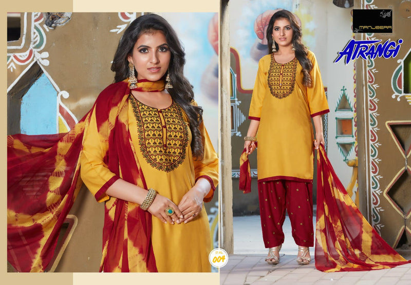 Manjeera Fashion Atrangi Rayon Ready Made Party Wear Salwar Suits