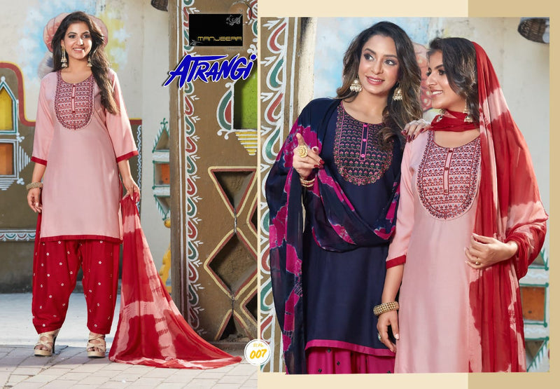 Manjeera Fashion Atrangi Rayon Ready Made Party Wear Salwar Suits