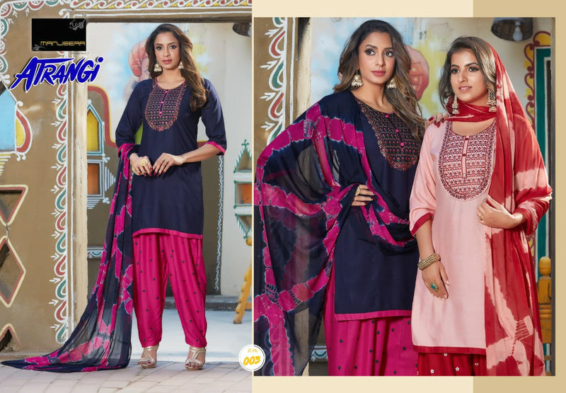 Manjeera Fashion Atrangi Rayon Ready Made Party Wear Salwar Suits