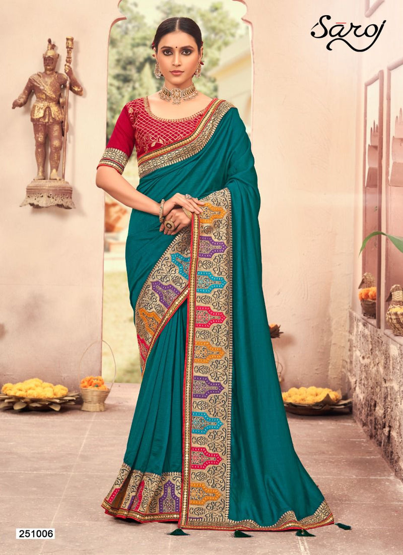 Saroj Atrangi Soft Vichitra Silk Beautiful Collections Of Party Wear Sarees