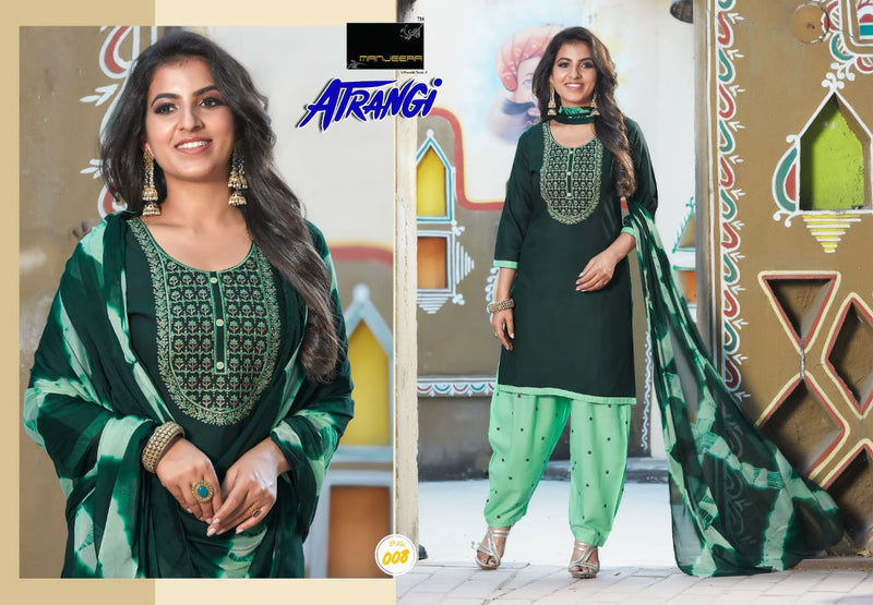 Manjeera Fashion Atrangi Rayon Ready Made Party Wear Salwar Suits