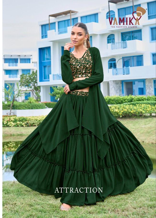 Vamika Attraction Georgette With Heavy Embroidery Work Stylish Designer Party Wear Long Gown