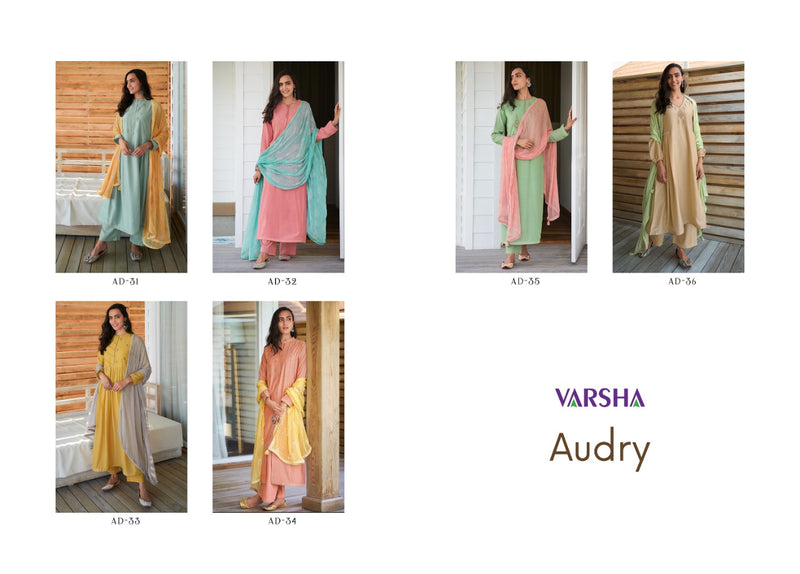 Varsha Audry Muslin Embroidered Designer Festive Wear Suits
