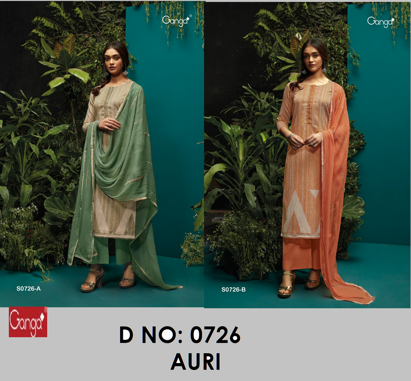 Ganga Auri Jacquard Embroidered Party Wear Salwar Suits