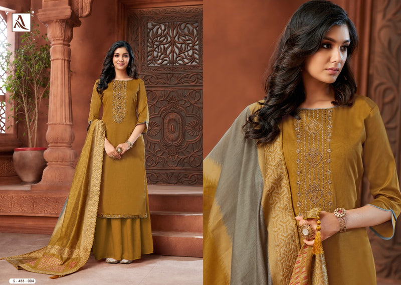 Alok Suit Avisaa Pure Fabric With Embroidery Work Suit In Zam Cotton