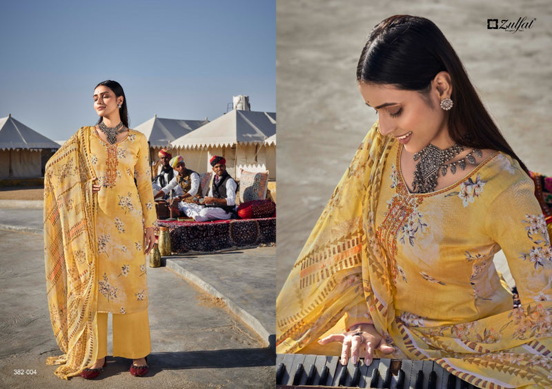 Zulfat Designer Suits Avisha Jam Cotton Party Wear Salwar Suits With Beautiful Digital Floral Print