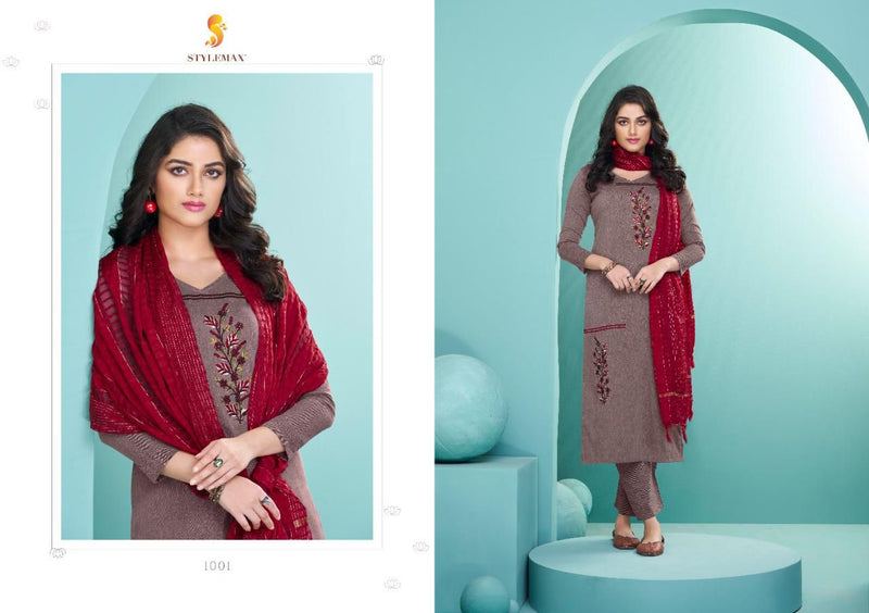 Stylemax Avisha Vol 1 Cotton Embroidered Designer Festive Wear Kurtis With Bottom & Dupatta