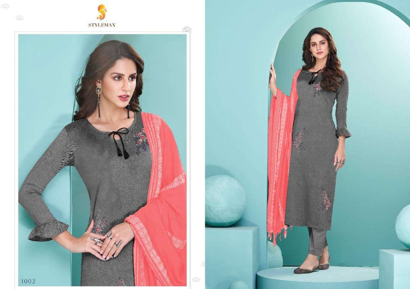 Stylemax Avisha Vol 1 Cotton Embroidered Designer Festive Wear Kurtis With Bottom & Dupatta