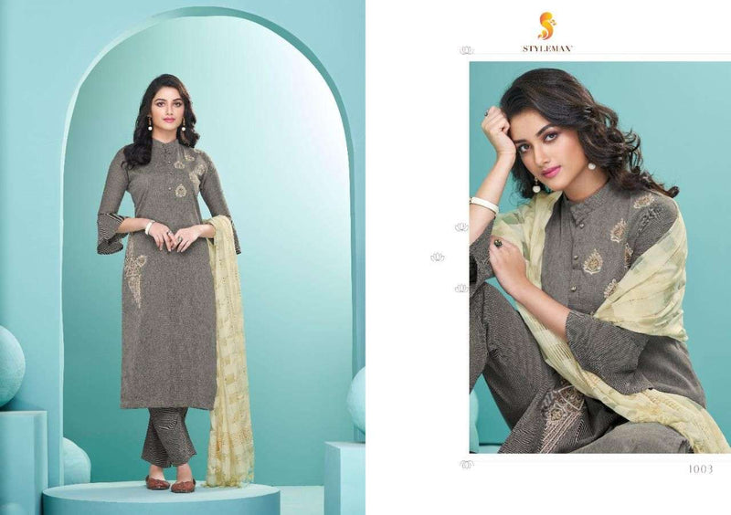 Stylemax Avisha Vol 1 Cotton Embroidered Designer Festive Wear Kurtis With Bottom & Dupatta