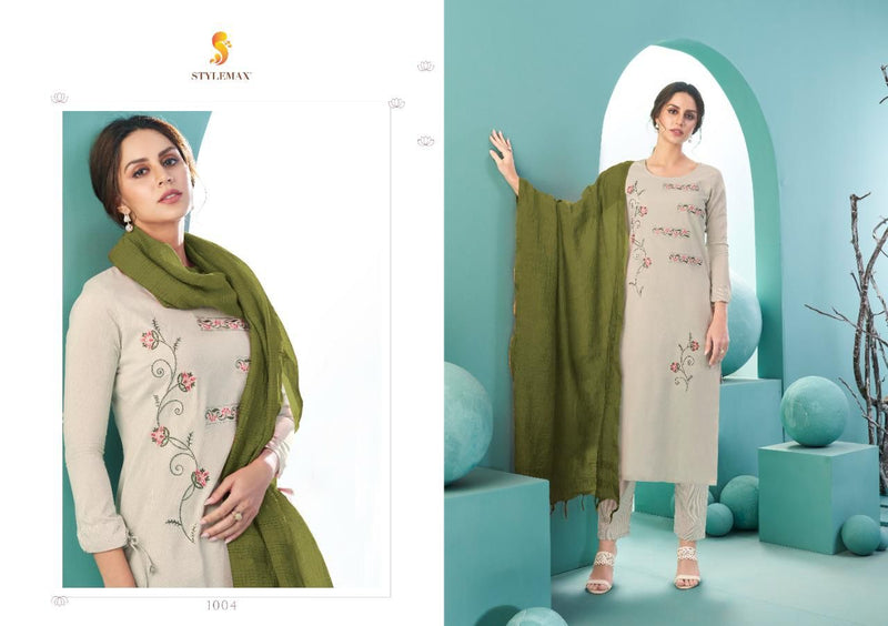 Stylemax Avisha Vol 1 Cotton Embroidered Designer Festive Wear Kurtis With Bottom & Dupatta