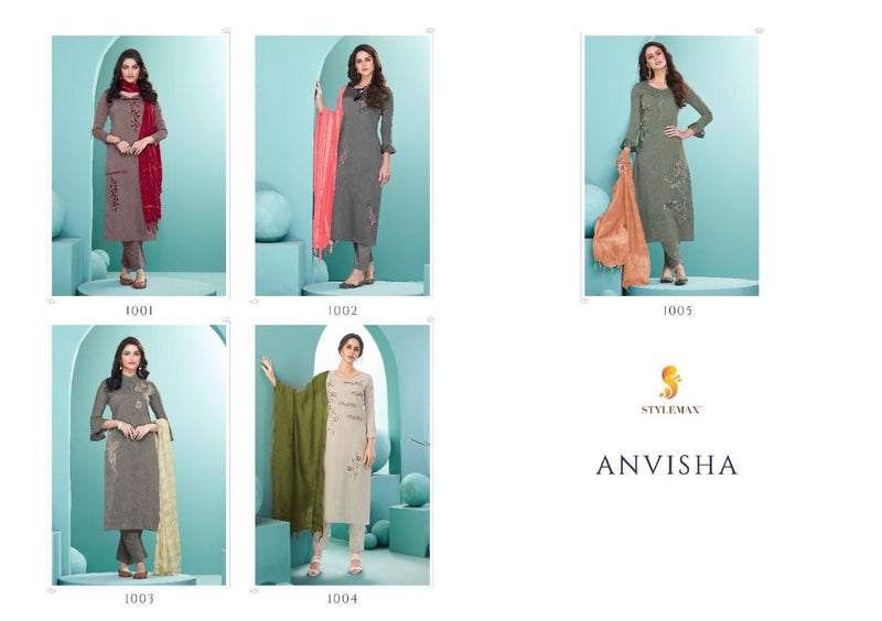 Stylemax Avisha Vol 1 Cotton Embroidered Designer Festive Wear Kurtis With Bottom & Dupatta