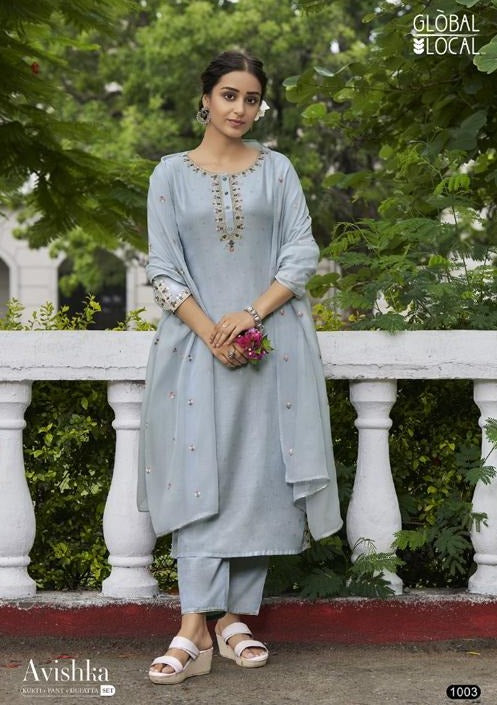 Global Avishka Muslin With Fancy Embroidery Work Stylish Designer Casual Look Kurti