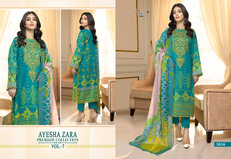 Shree Fab Ayesha Zara Premium Collection Vol 7 Pure Cotton Exclusive Patche Fancy Partywear Designer Salwar Suit