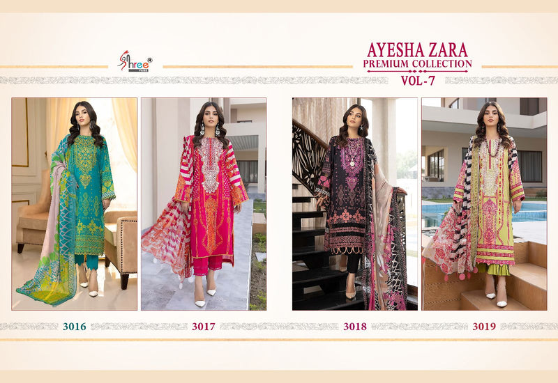 Shree Fab Ayesha Zara Premium Collection Vol 7 Pure Cotton Exclusive Patche Fancy Partywear Designer Salwar Suit