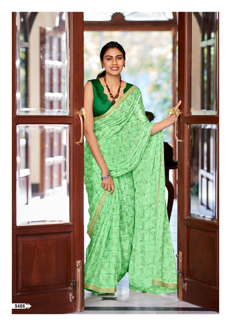 Kashvi Creation Aayushi Moss Fancy Stylish Festive Wear Sarees With Beautiful Colors