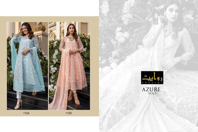 Rawayat Azure Vol 1 Butterfly Net Fancy Party  Wear Salwar Kameez
