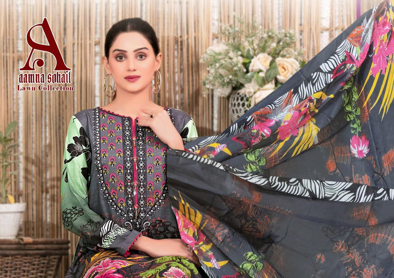 Aamna Sohail Pure Lawn Karachi Cotton Pakistani Salwar Kameez