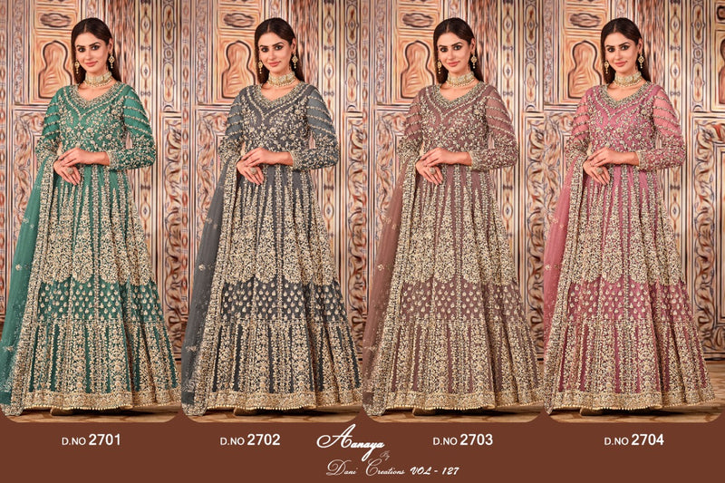Aanaya 2700 Series Net With Heavy Front Work Salwar Suit