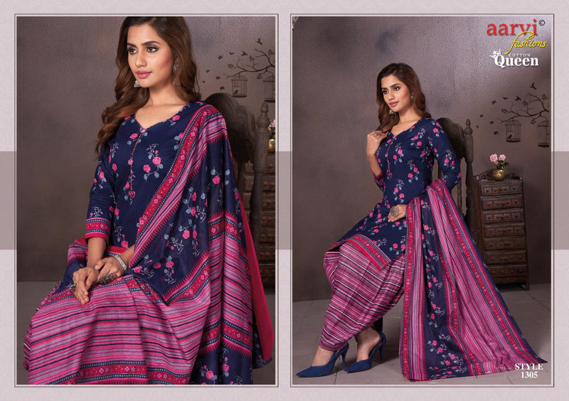 Aarvi Fashion Launch By Cotton Queen Vol 3 Cambric Cotton Fancy Printed Designs Exclusive Salwar Suits With Dupatta