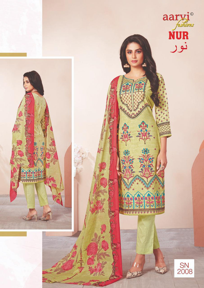 Aarvi Fashion Nur Vol 2 Lawn Collection Pure Cotton Fancy Printed Regular Wear Salwar Suits