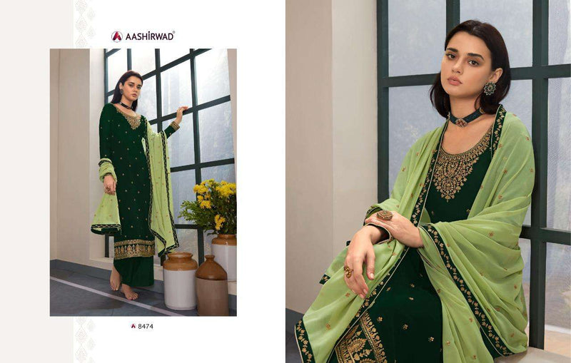 Aashirwad Creation Launch Ghazal Georgette With Neck Embroidery Work Casual Wear Salwar Suits