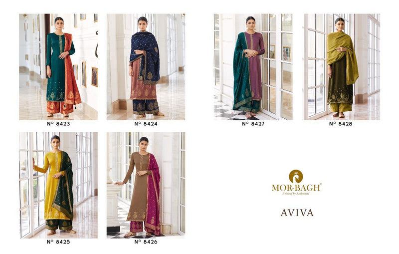 Aashirwad Creation Present Mor Bagh Aviva Royal Silk With Embroidery Work Long Party Wear Pakistani Salwar Kameez