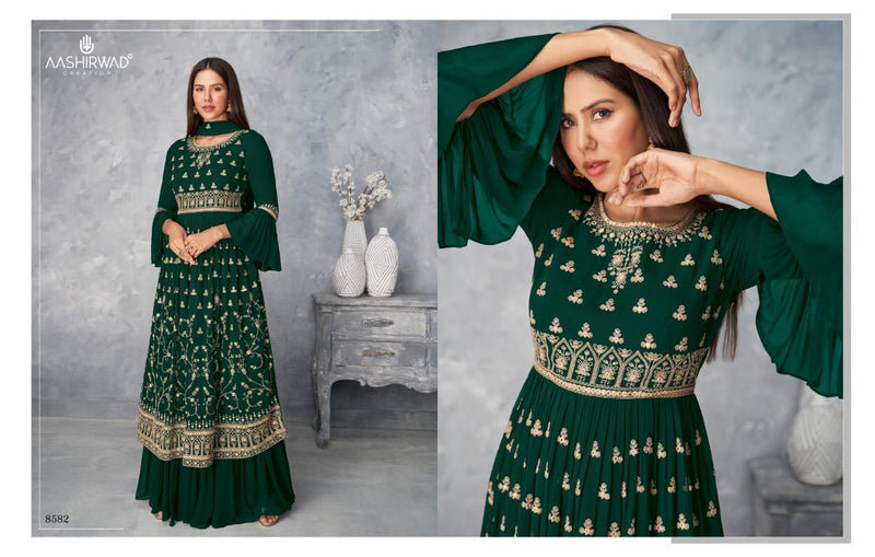 Aashirwad Creation Satrangi Real Georgette Stylish Partywear Salwar Suit