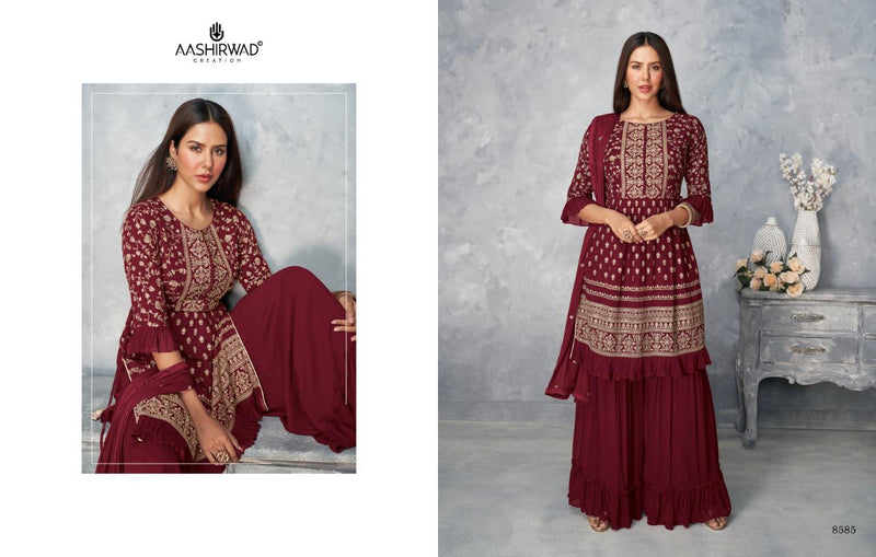 Aashirwad Creation Satrangi Real Georgette Stylish Partywear Salwar Suit