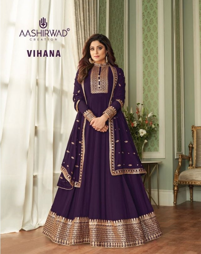 Aashirwad Creation Vihana Real Georgette Heavy Partywear Gown