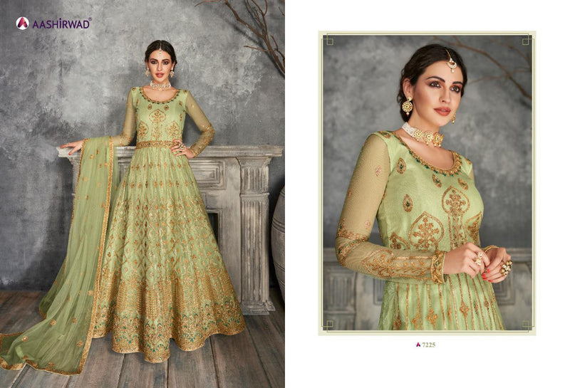Aashirwad Kaira Butterfly Net With Front Back Work Traditional Salwar Kameez