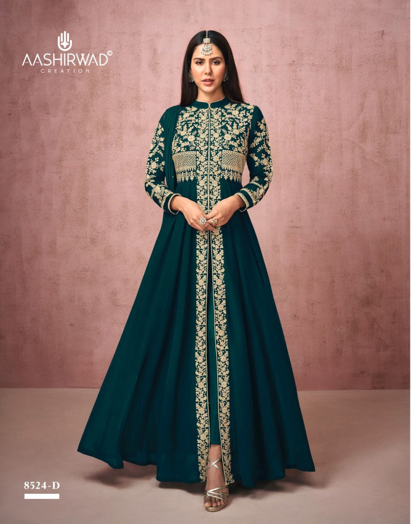 Aashirwad - Anaya 8203 colors - gowns under 2300/- at wholesale.