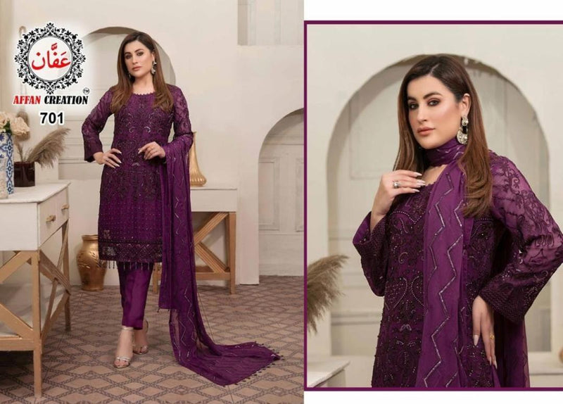 Affan Creation Pakistani Suit Georgette With Heavy Embroidery Work Gorgeous Look Salwar Suits
