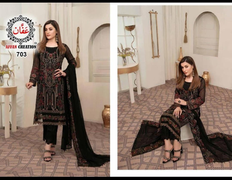 Affan Creation Pakistani Suit Georgette With Heavy Embroidery Work Gorgeous Look Salwar Suits