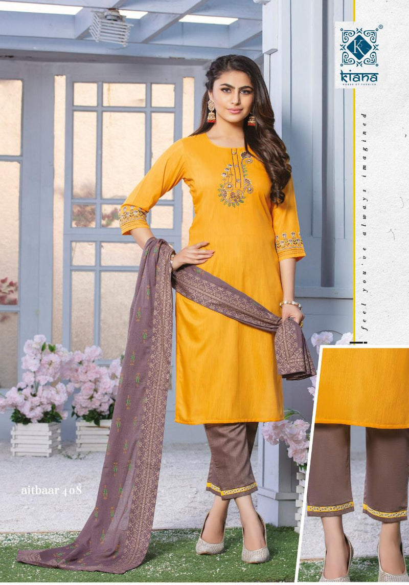 Kiana Launched Aitbaar Vol 4 Chanderi Silk Exclusive Party Wear Kurtis