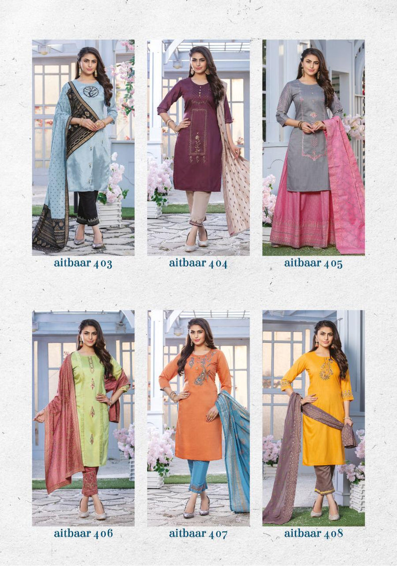 Kiana Launched Aitbaar Vol 4 Chanderi Silk Exclusive Party Wear Kurtis